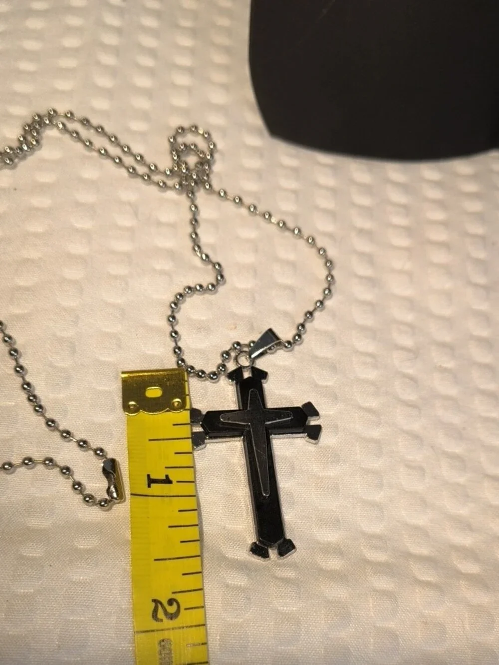 Black & Silver Cross Pendant Necklace - Unbranded Men's Jewelry
